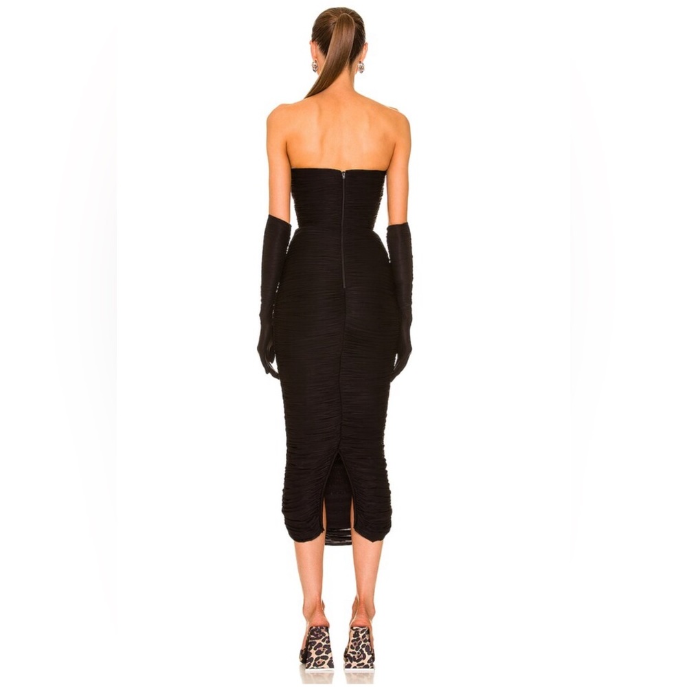 Parton Ruched Strapless Dress With Gloves - Picture 3 of 10